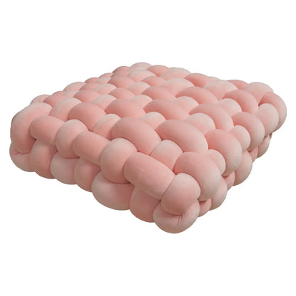 Knotted Square Cushion – Nordic Aesthetic Hand-Made Plush Pillow for Office Chair & Decorative Sleeping Back Support