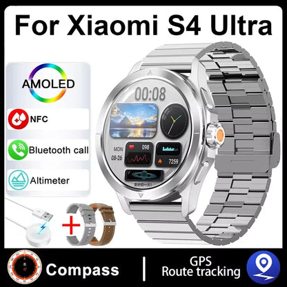 S4 Ultra Xiaomi Smart Bracelet — AMOLED HD Screen Men’s Watch with Bluetooth Call, GPS, NFC, Heart Rate & Compass Tracking