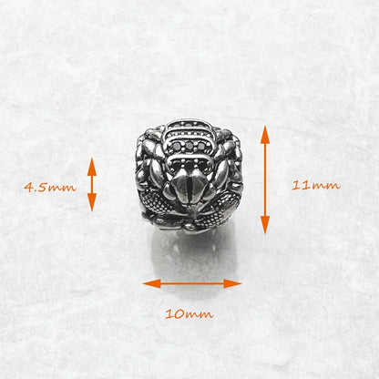 Black Scorpion Charm - 925 Sterling Silver Punk Jewelry Pendant for Men & Women DIY Jewelry Making 5mm Hole