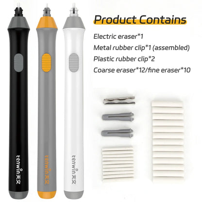 Electric Eraser Kit – Thick & Thin Replaceable Rubber Tips, Low Crumb Precision Erasing Korean School Supplies