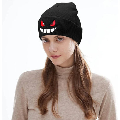 Anime Embroidered Knitted Cap - Unisex Cartoon Hat for Adults & Kids, Halloween Cosplay & Christmas Gift