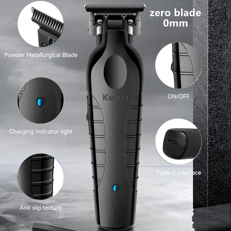 Kemei 2299 Professional Electric Hair Trimmer - Cordless Beard & Hair Clipper for Men, Rechargeable, 0mm Cutting Machine