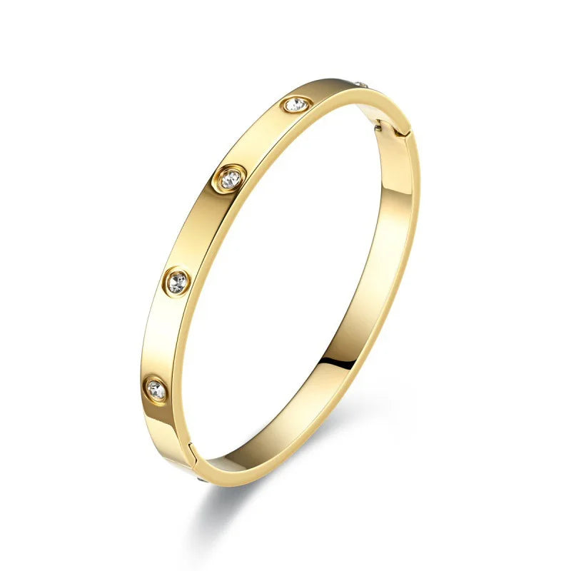 Women's Fashion Stainless Steel Waterproof Luxury Bracelet – Stylish Jewelry for Date, Party, and Festival Gifts - S090