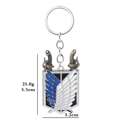Anime Wings of Liberty Scouting Legion Keychain – Cosplay Alloy Pendant Keyring for Backpack, Men & Women Fan Gift
