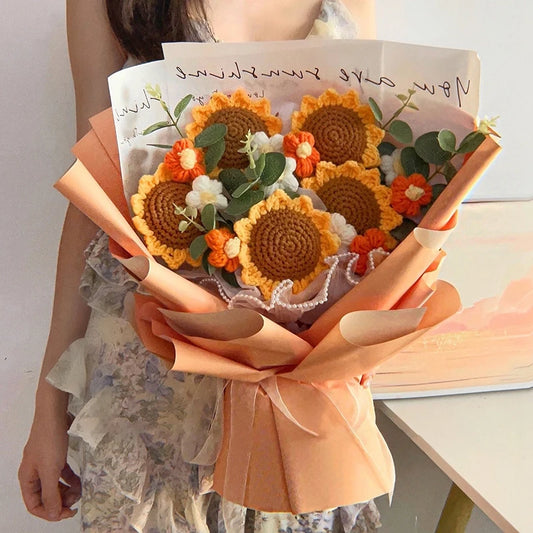 Graduation Bouquet 2025 – Crochet & Knitted Artificial Flowers for Wedding, Valentine’s & Special Occasion Gifts