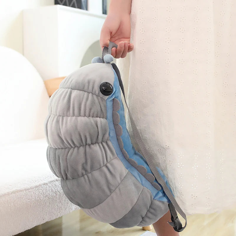 40cm Pill Bug Plush Backpack - Cute Cartoon Stuffed Animal Shoulder Bag for Kids & Girls Birthday Gift