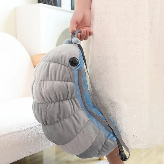 40cm Pill Bug Plush Backpack - Cute Cartoon Stuffed Animal Shoulder Bag for Kids & Girls Birthday Gift