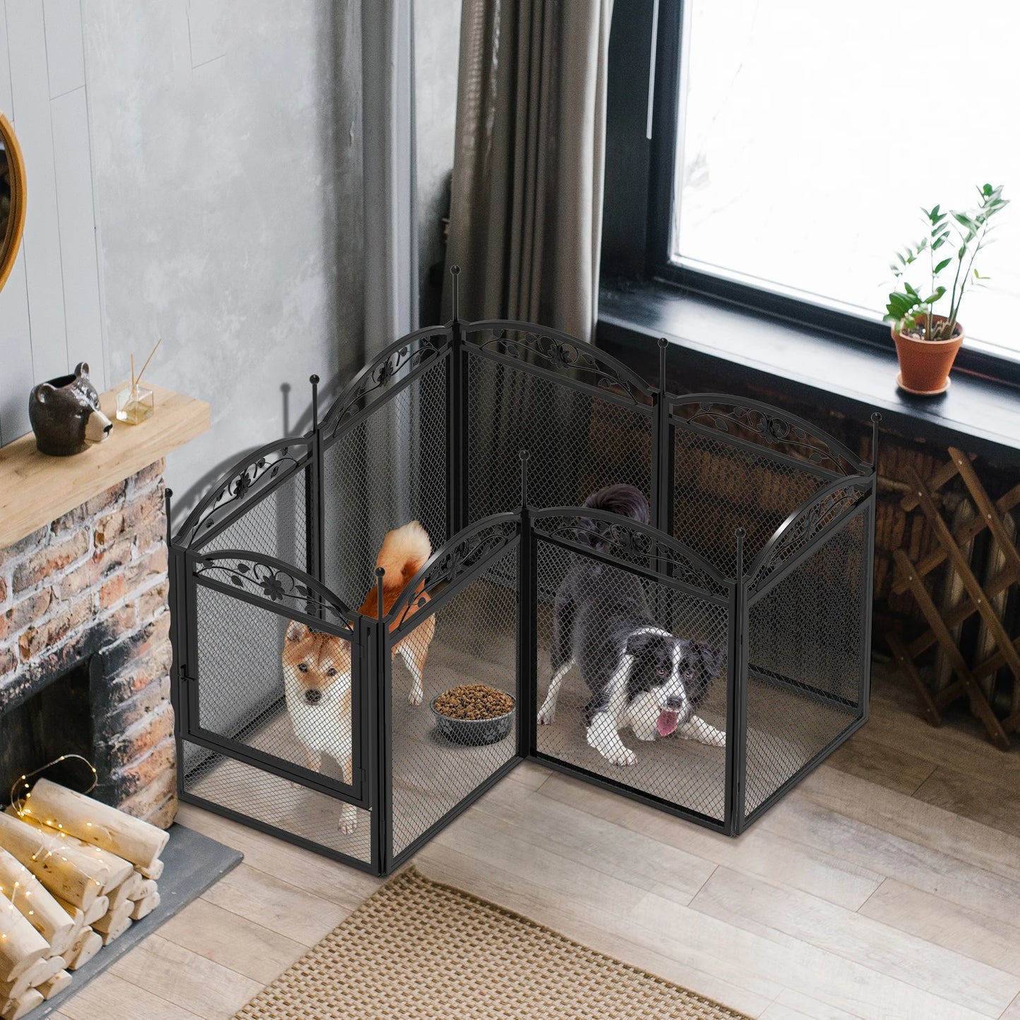 8-Panel DIY Heavy Duty Dog Playpen – Indoor & Outdoor Metal Puppy Fence with Waterproof Pad for Whelping and Training
