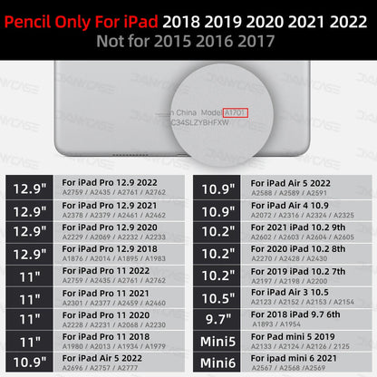 Apple Pencil Stylus for iPad — Palm Rejection & Power Display — Compatible with iPad Pro, Air, Mini (2018–2022)