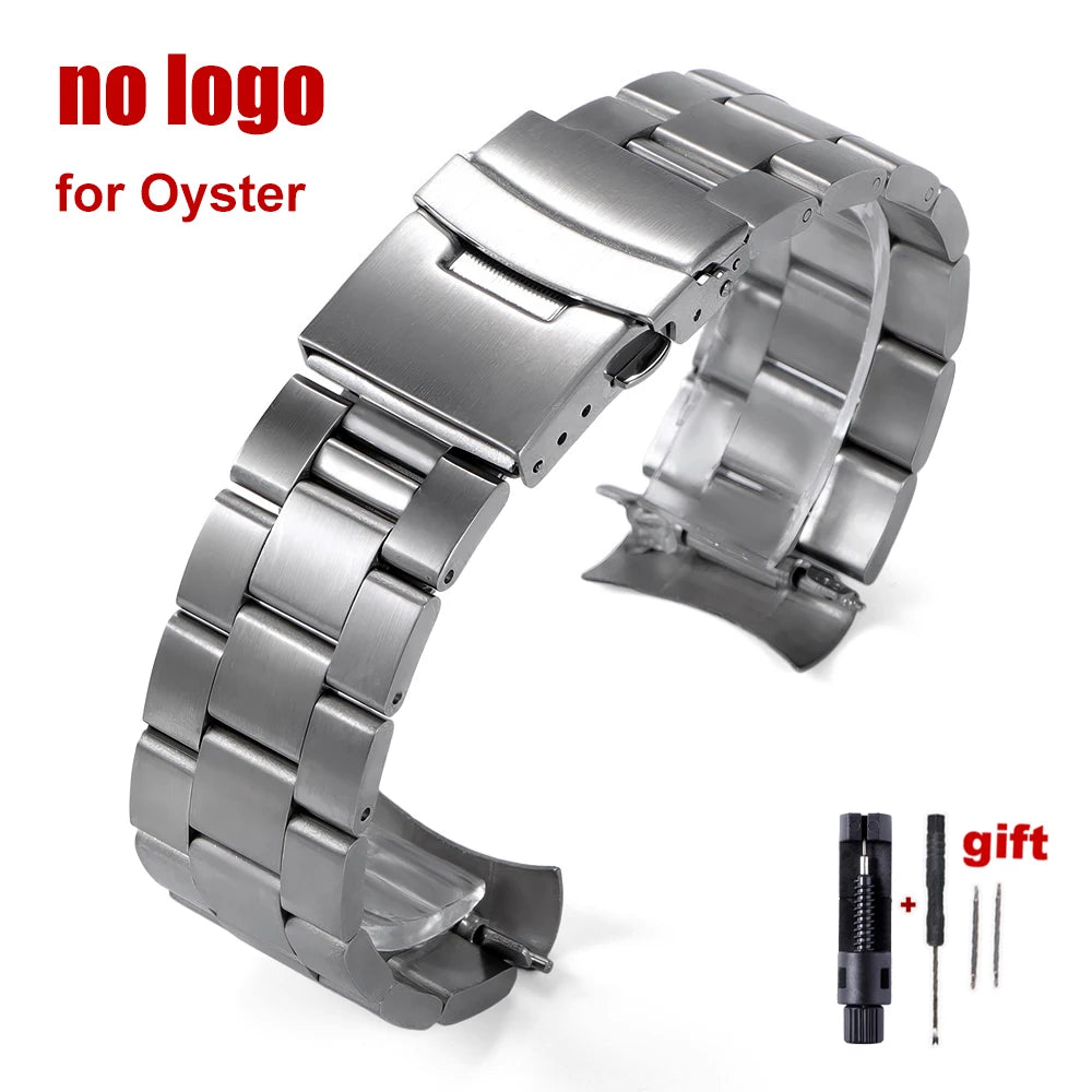Curved End Stainless Steel Men’s Watch Band for Seiko 5 SKX007/SKX009 – 18mm/20mm/22mm Sport Jubilee Oyster Replacement Strap