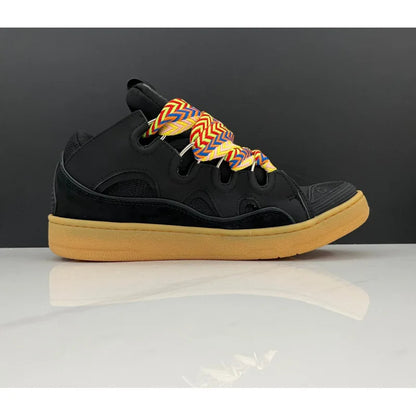 Unisex Leather Lace-Up Sneakers - Retro Casual Sports Shoes with Dad Shoe Style
