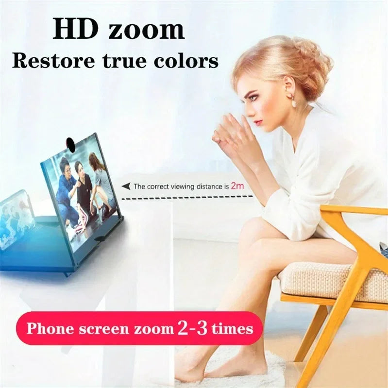 10/12 Inch Phone Screen Magnifier - HD Anti-Blue Light Amplifier for Movies, Gaming & Videos
