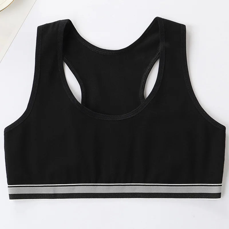 4Pcs Girls Cotton Training Bra Set - Wireless Puberty Underwear Vest Camisole for Kids & Teenage Girls
