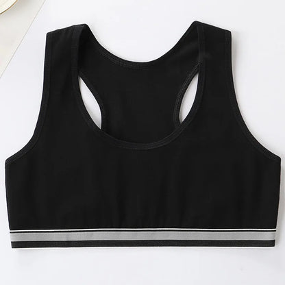 4Pcs Girls Cotton Training Bra Set - Wireless Puberty Underwear Vest Camisole for Kids & Teenage Girls
