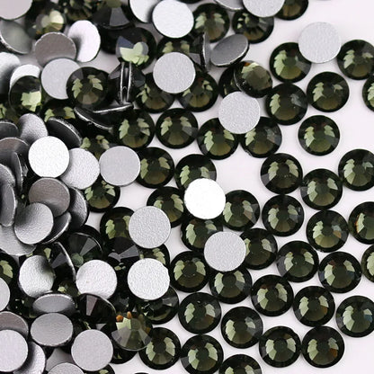 Glass Crystal Flatback Rhinestones Set SS6–SS30 – Non-Hotfix Round Glue-On Gems for Nail Art, DIY Crafts & Jewelry Decoration