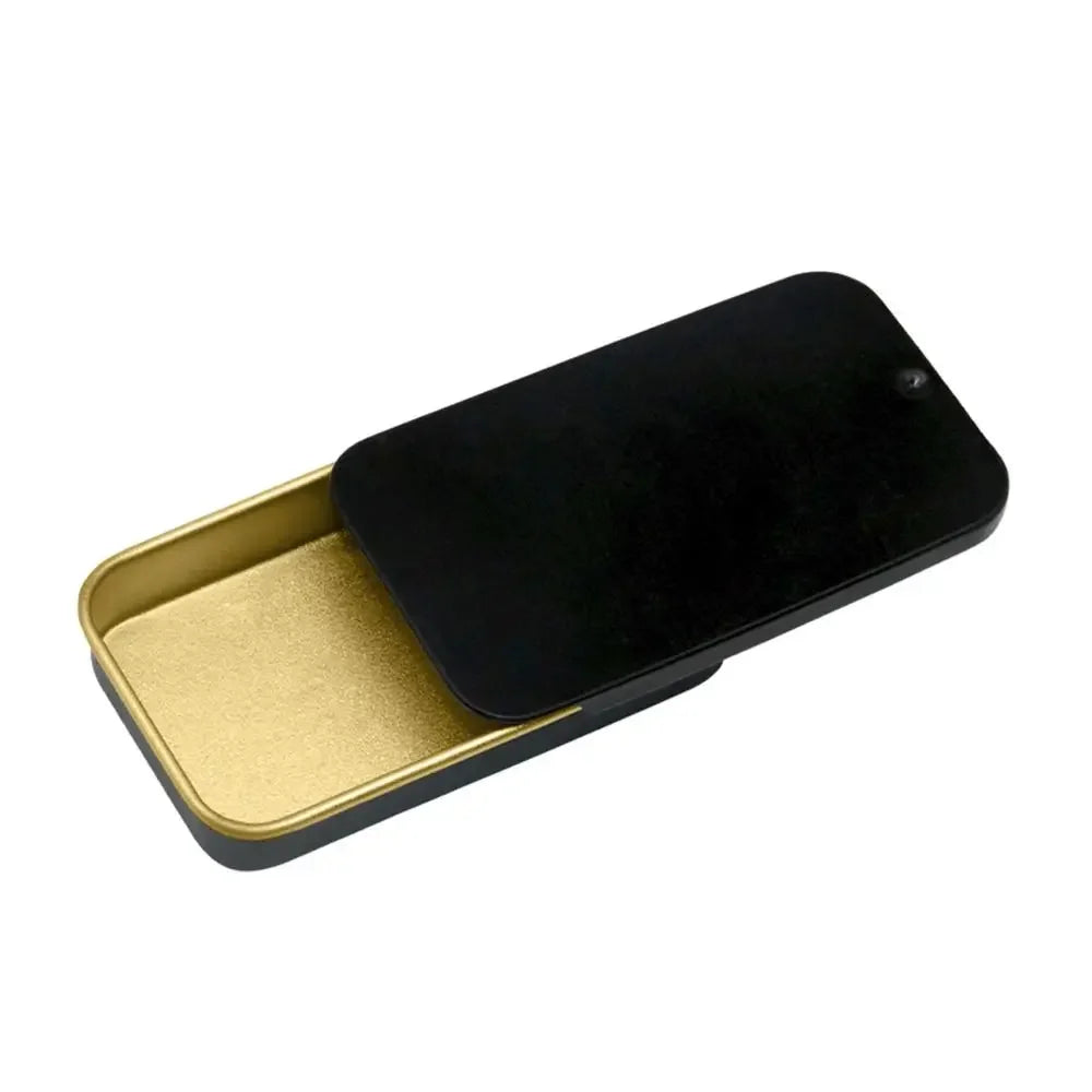 Metal Rectangular Mini Tin Box – Hinged Push-Top Candy, Pill & Small Storage Container