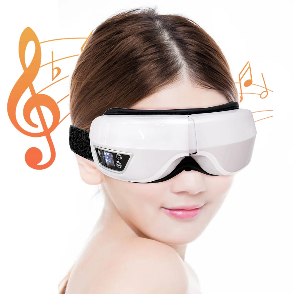 6D Smart Eye Massager – Vibration & Airbag Compression, Bluetooth Music Eye Care Glasses for Fatigue Relief