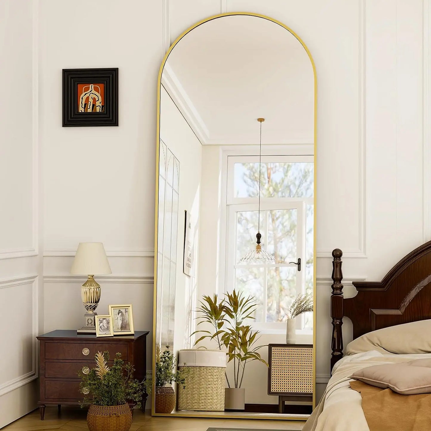 21x64 inch Arched Full Length Mirror – High Definition Aluminum Alloy Frame for Bedroom or Living Room