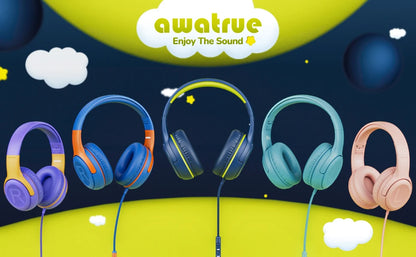 AWATRUE AT2 3.5mm Surround Stereo Gaming Headset – Memory Earmuffs with Mic for PC, Laptop & Kids