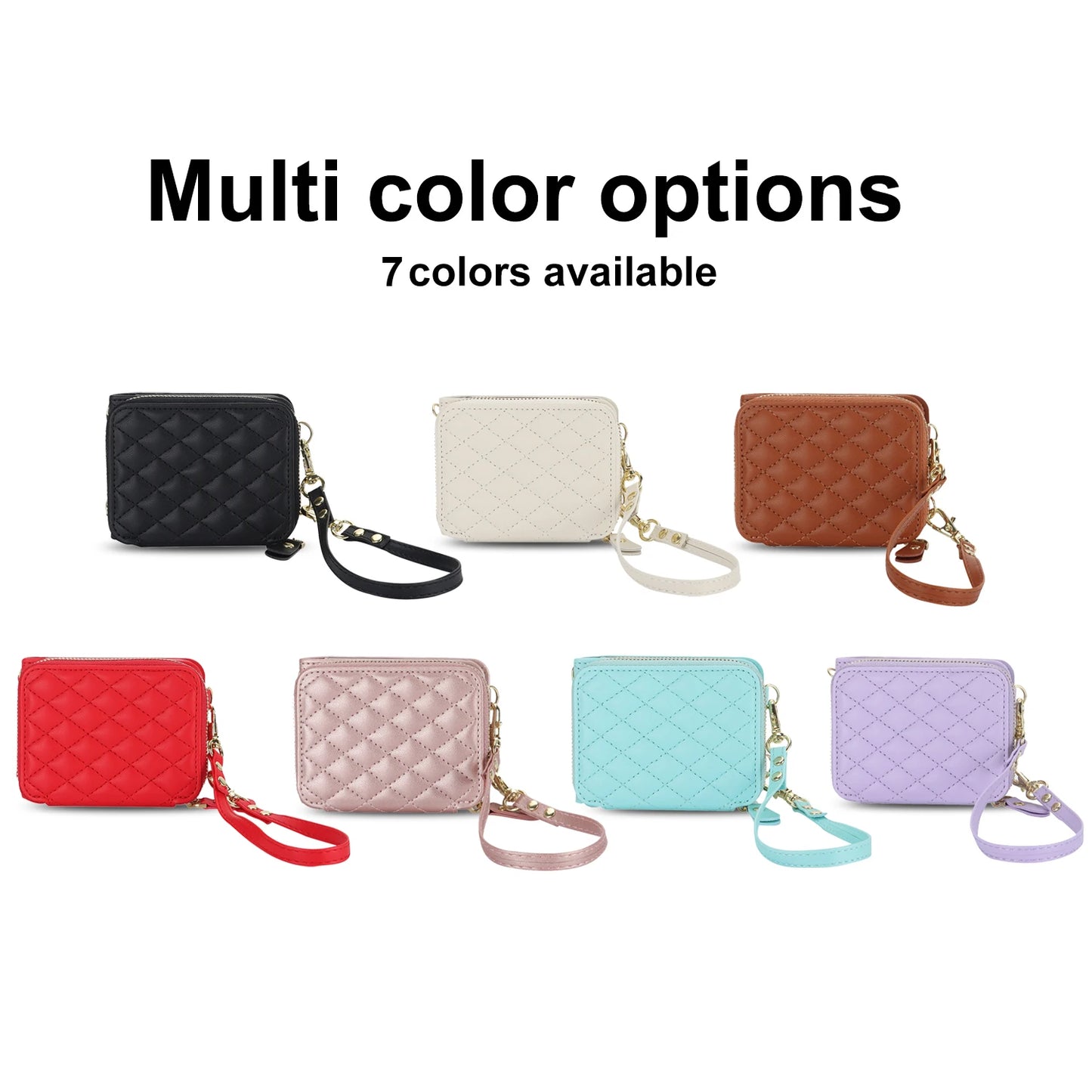 Crossbody Zipper Leather Case for Samsung Galaxy Z Flip 5/4/3/5G - Cards Slot, Long Lanyard Pocket Bag Wallet Cover, Flip4/Flip5 Compatible