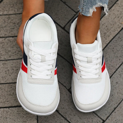 Wide Toe Barefoot Canvas Sneakers – Breathable Mesh Casual Flat Shoes for Women & Men Fashion Comfort Walking Footwear