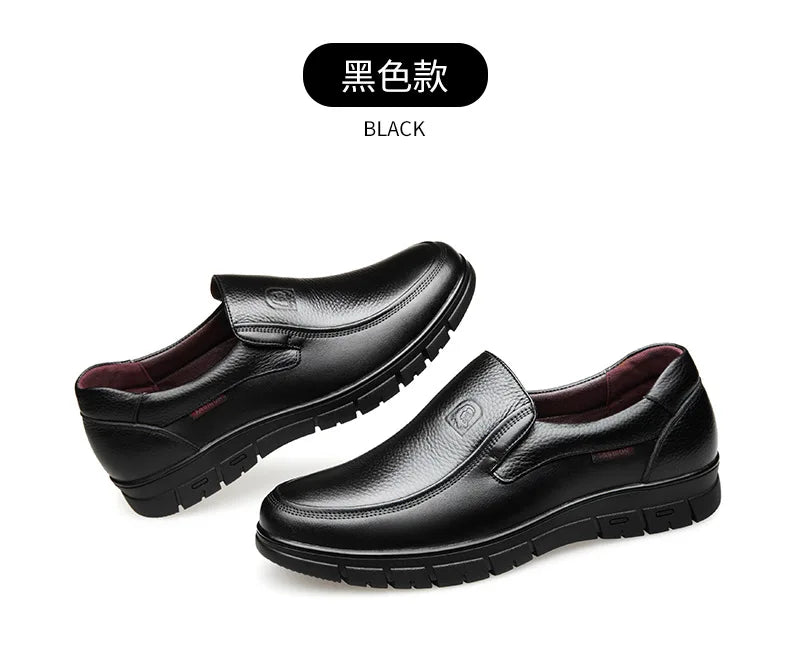 Genuine Leather Handmade Men's Shoes – Casual Loafers, Breathable Slip-On Walking Sneakers for Outdoor Wear