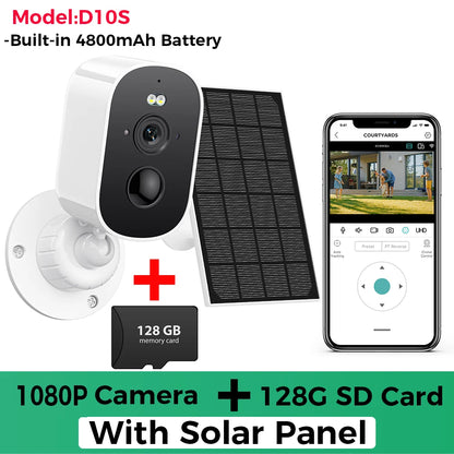 1080P WiFi Solar Security Camera – Wireless Outdoor Bullet Camera with PIR Motion Alarm, Two-Way Audio & Cloud Storage