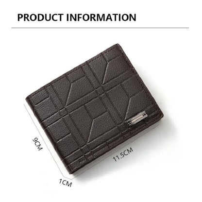 Men’s Slim Leather Bifold Wallet – Minimalist Multi-Card Holder Business Casual Short Wallet with Money Clip