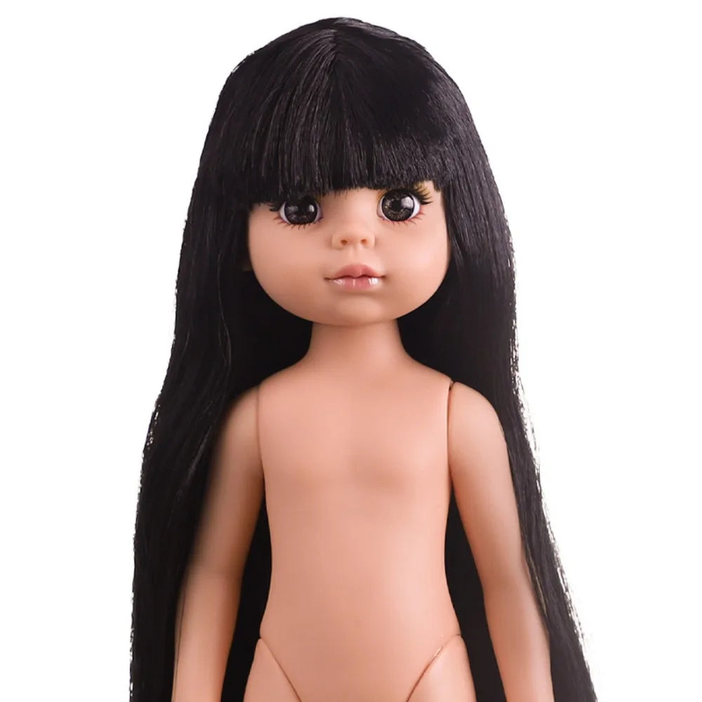 12-Inch Fashion Girl Doll - Blonde Hair, Brown Eyes & 3 Hair Colors Movable Doll Toy