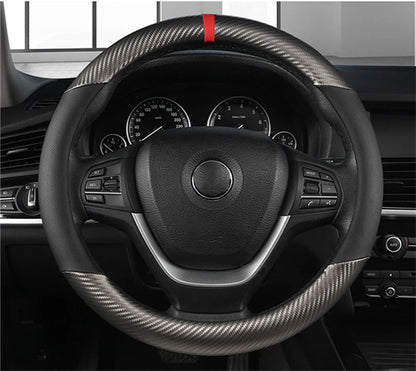 Fashion Universal Car Steering Wheel Cover — Breathable, Anti-Slip, 37-38cm Car Accessory