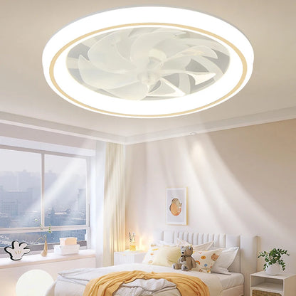 New Modern Ceiling Fan Light with Intelligent Remote Control - Ideal for Living Room, Bedroom, Restaurant - LED Fixture for Simple Home Décor