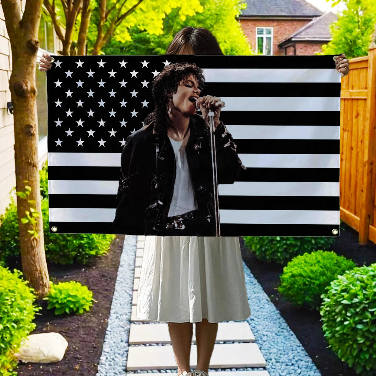 Michael Jackson Black Flag Tapestry - Decorative Wall Hanging for Bedroom, Garage & Home Decor