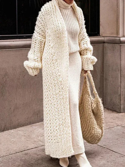 Loose Knitted Cardigan for Women 2025 – Autumn & Winter Streetwear, Spring Elegant Long Outerwear, Maxi Y2K Sweater Long Coat, Soft Jackets