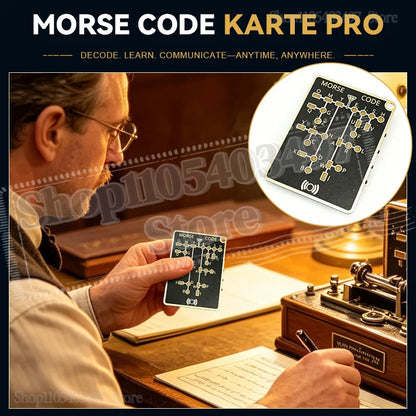 Morse Code Trainer Card Pro - Professional PCB-Style Interactive Learning Board with LEDs & Signal Buttons for Adults