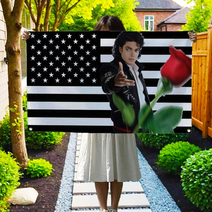 Michael Jackson Black Flag Tapestry - Decorative Wall Hanging for Bedroom, Garage & Home Decor