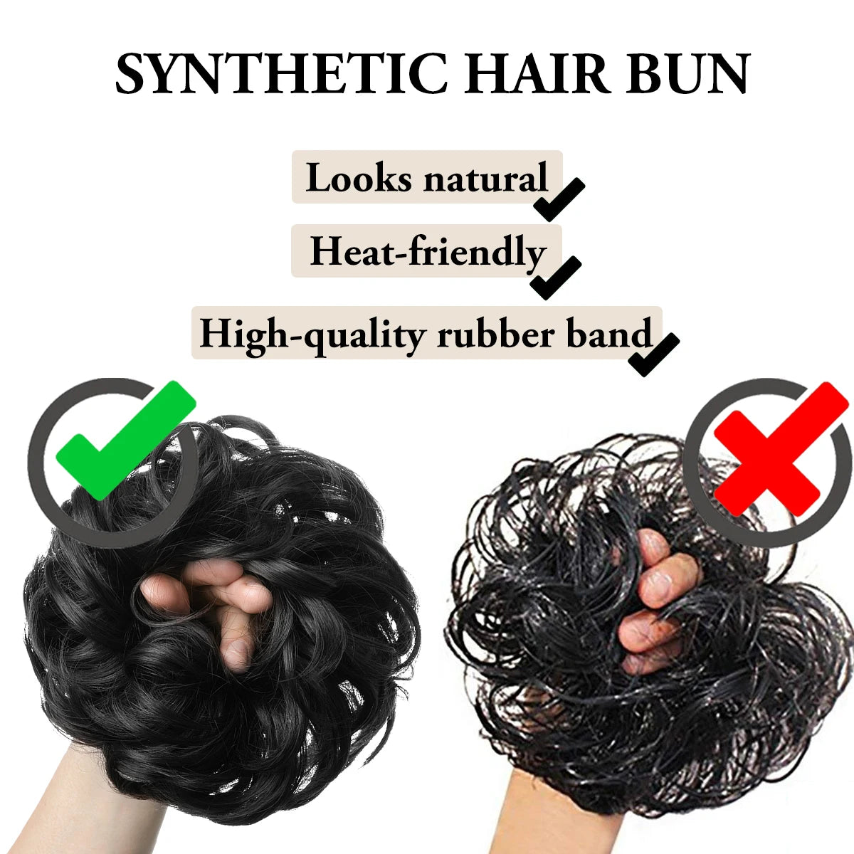 Synthetic Messy Hairpiece Chignon Scrunchie – Blonde & Brown Donut Bun for Women, Elastic Daily Use Hair Extension H9
