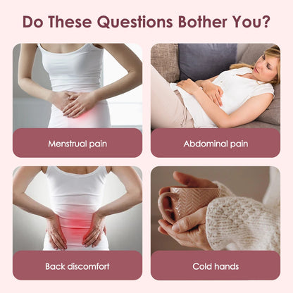 Electric Heating Pad for Women – Menstrual Cramp Relief Vibrator, Period Pain Massager & Abdominal Belt Warmer