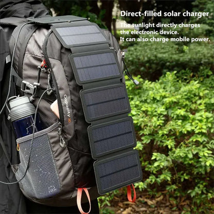 Outdoor Multifunctional Portable Solar Charging Panel - Foldable, 5V 1A USB Output Device for Camping, High Power Output