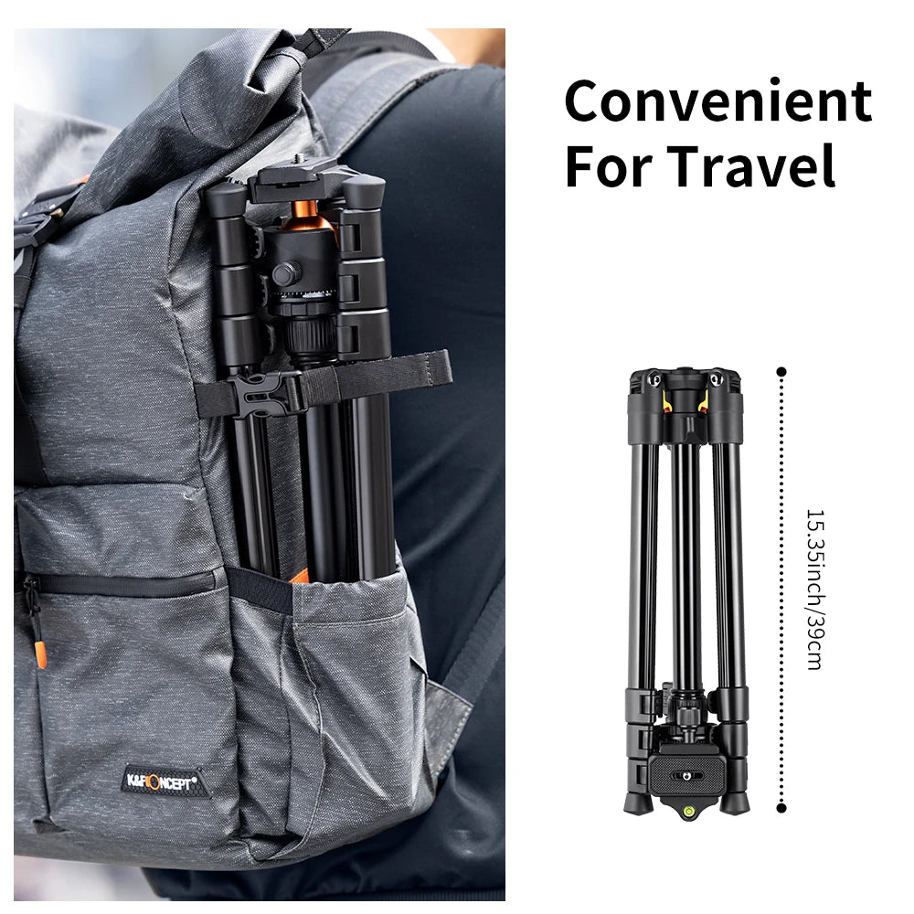 Aluminum Alloy Camera Tripod Stand – Low Angle Photography Travel Tripod with Carrying Bag for DSLR Cameras