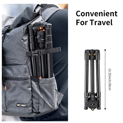 Aluminum Alloy Camera Tripod Stand – Low Angle Photography Travel Tripod with Carrying Bag for DSLR Cameras