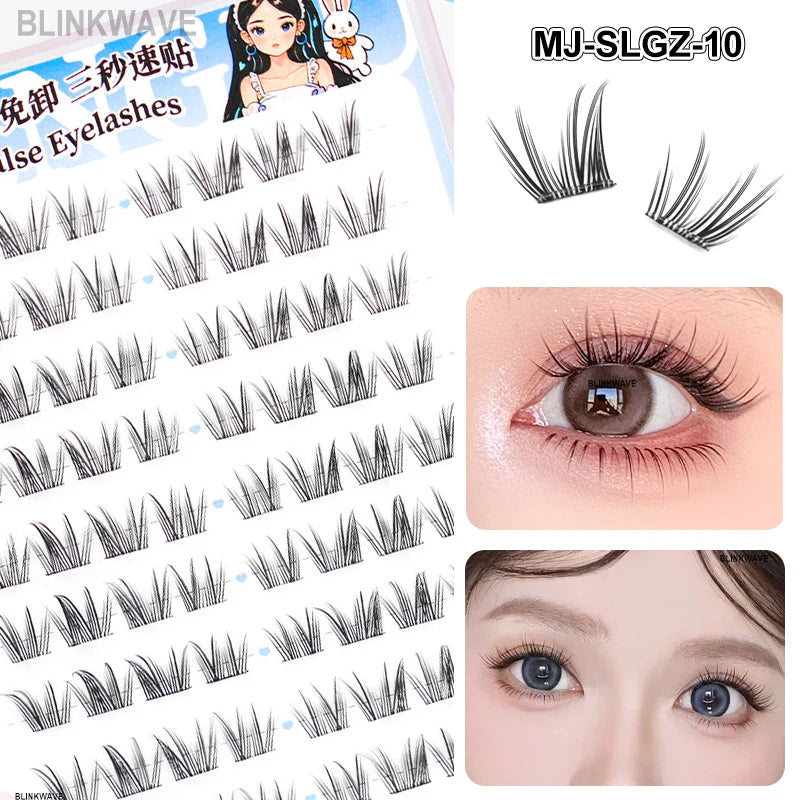 Large Capacity Girls’ Glue-Free False Eyelashes – Natural Wispy Reusable Bottom & Top Lashes, Easy Apply