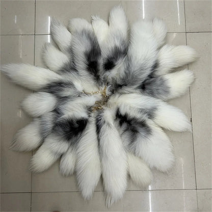 2024 Natural Fox Fur Tail Keychain – Chic Y2K Furry 40cm Keyring Accessory for Women’s Car Keys