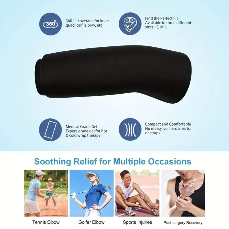 Reusable Gel Ice Sleeve Wrap — Hot & Cold Pack for Elbow, Knee, Ankle, Hand Pain Relief & Injury Therapy