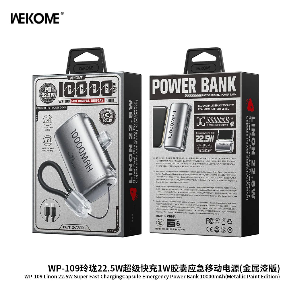 10000mAh Mini Power Bank Portable Fast Charging External Battery Pack – Compact Mobile Charger for iPhone, Samsung & Xiaomi Smartphones