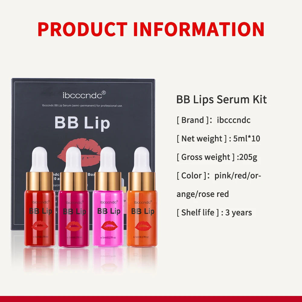 BB Lips Ampoule Serum Starter Set – Semi-Permanent Tinted Lip Gloss, Moisturizing & Long-Lasting Lip Care with Free Shipping