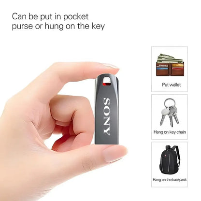 SONY 2TB USB 3.0 Flash Drive, High-Speed Metal Pendrive, Waterproof Portable USB Memory Stick