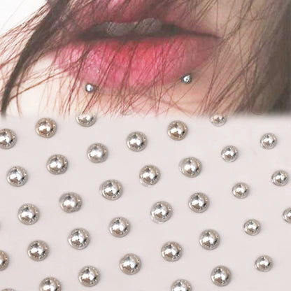 180PC Non-Piercing Lip, Nail & Body Stickers – Self-Adhesive, Waterproof, Reusable Fake Jewelry for Lips, Eyebrows, Nose & Belly Button