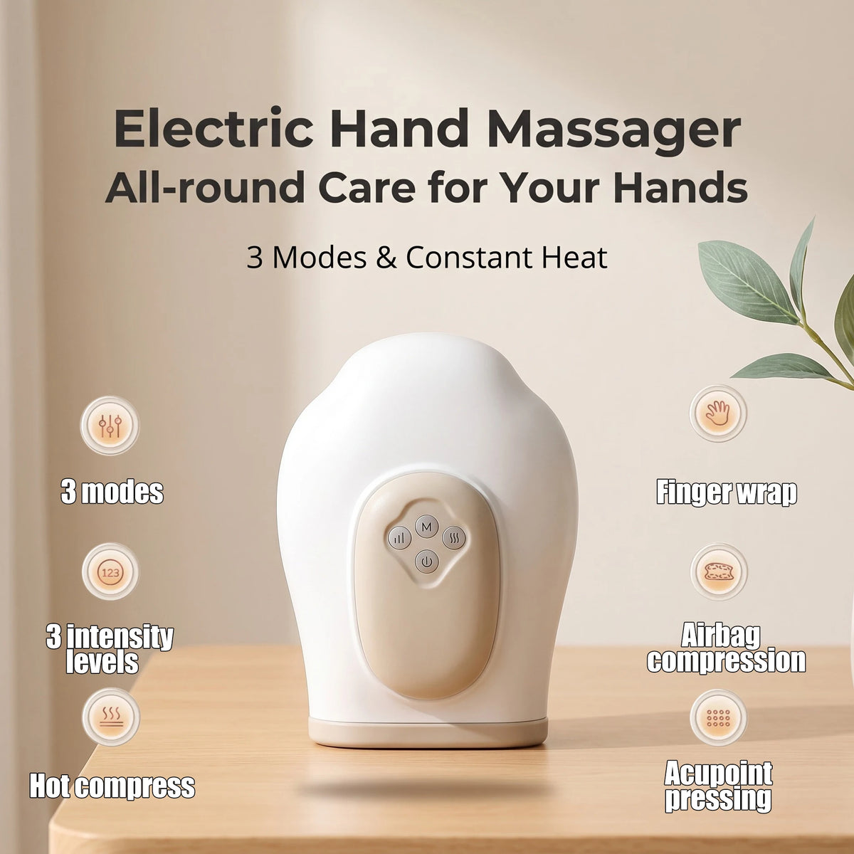 Hand Massager with Air Compression - Vibration Glove for Finger, Wrist & Palm Relaxation