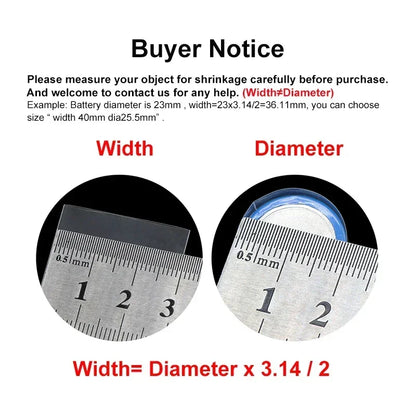 2M/5M/10M PVC Heat Shrink Tube for 18650 Lithium Battery Packs – Insulated Wire Cable Sleeve Protection Wrap