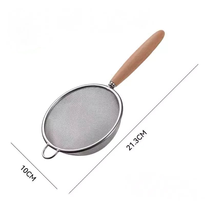 1–3pcs Stainless Steel Kitchen Flour & Juice Sieve – Handheld Mesh Strainer for Baking, Soy Milk & Oil